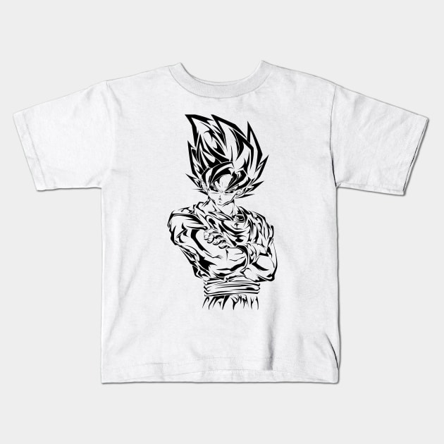 Goku in black Kids T-Shirt by ThyMightyUlk